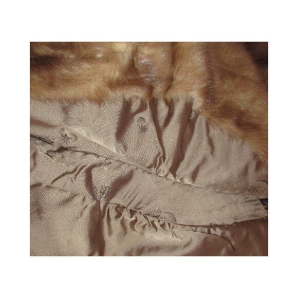 Vintage Autumn Haze Brand EMBA Natural Brown Mink Fur Stole Cape Wrap - Picture 10 of 12